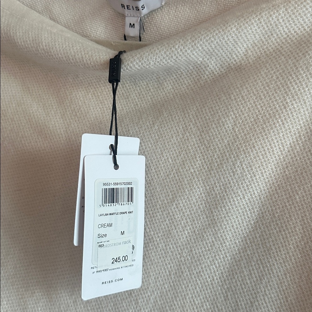 NWT REISS Laylah Asymmetric One Shoulder Alpaca Wool Sweater Cream size Medium - Picture 8 of 10